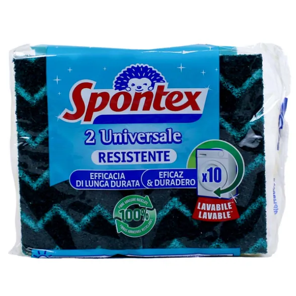 SPONTEX SPUGNA UNIVERSALE RESISTENTE ABRASIVA 2 PEZZI.