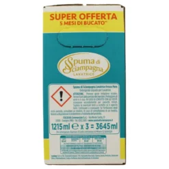 SPUMA DI SCIAMPAGNA DETERSIVO LIQUIDO BUCATO LAVATRICE FRESCO PURO IGIENIZZANTE 27 LAVAGGI 3 PEZZI