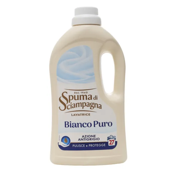 SPUMA DI SCIAMPAGNA DETERSIVO BUCATO LAVATRICE BIANCO PURO 27 LAVAGGI 1215 ML