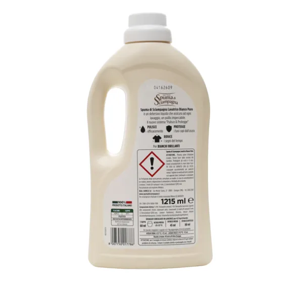 SPUMA DI SCIAMPAGNA DETERSIVO BUCATO LAVATRICE BIANCO PURO 27 LAVAGGI 1215 ML