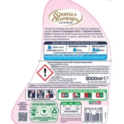 SPUMA DI SCIAMPAGNA DETERSIVO LIQUIDO BUCATO LAVATRICE IGIENIZZANTE GIORDINO FIORITO 60 LAVAGGI 3000 ML