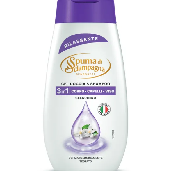 SPUMA DI SCIAMPAGNA GEL DOCCIA & SHAMPOO RILASSANTE GELSOMINO 250 ML