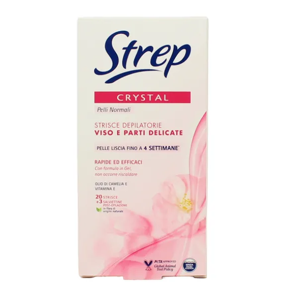 STREP 20 STRISCE DEPILATORIE VISO E PARTI DELICATE CRISTAL