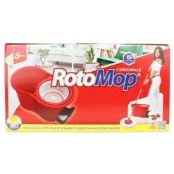 SUPER FIVE KIT ROTOMOP L'ORIGINALE SECCHIO + MOP CON FRANGE IN MICROFIBRA 100%
