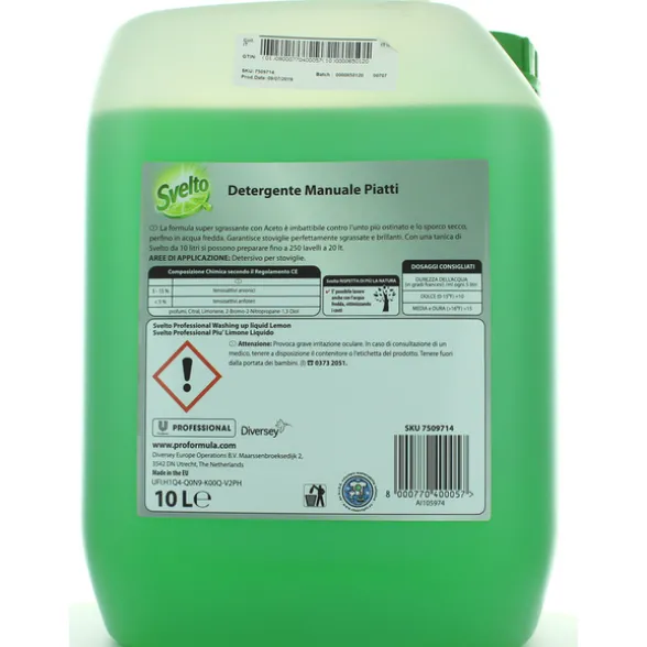 SVELTO PIATTI TANICA 10 LITRI LIMONE FORMATO PROFESSIONALE