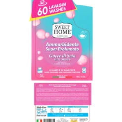 SWEET HOME AMMORBIDENTE SUPER PROFUMATO GOCCE DI SETA 60 LAVAGGI 3 LITRI