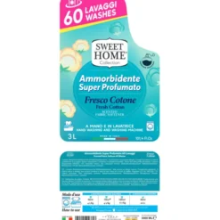 SWEET HOME AMMORBIDENTE SUPER PROFUMATO FRESCO COTONE 60 LAVAGGI 3 LITRI