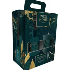SWEET HOME CONFEZIONE PROFUMATORE AMBIENTE A BASTONCINI 100 ML + CANDELA 110 GRAMMI FRESCO DI BOSCO