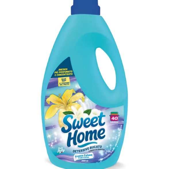 SWEET HOME DETERSIVO LIQUIDO BUCATO A MANO e LAVATRICE FRESCO COTONE 40 LAVAGGI 2000 ML