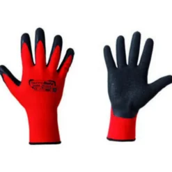 TECHNO SAFE GUANTI DA LAVORO PALMO IN LATTICE POLSINI ELASTICIZZATO TAGLIA 10 COLORE ROSSO/NERO