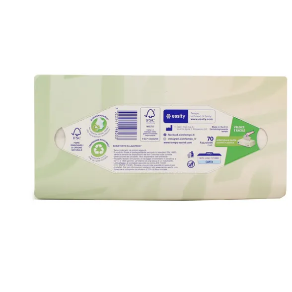 TEMPO FAZZOLETTI NATURAL&SOFT BOX 70 PZ VELINE