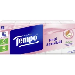 TEMPO FAZZOLETTI 10 PACCHI x 9 FAZZOLETTI PELLI SENSIBILI