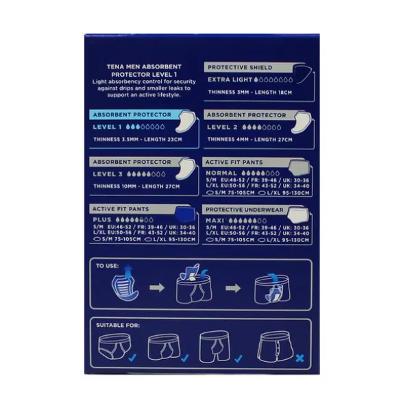 TENAMEN LEVEL 1 12 PZ. PROTEZIONI ASSORBENTI MASCHILI DISPOSITIVO MEDICO CE CLASSE 1