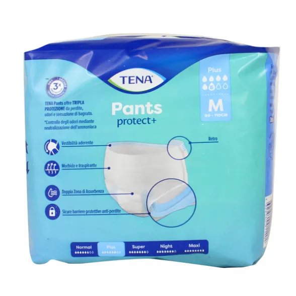 TENA PANTS PLUS MISURA MEDIA 80-110 CM 9 PZ. UNISEX DISPOSITIVO MEDICO CE CL1