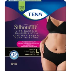 TENA SILHOUETTE NOIR VITA BASSA BIANCHERIA INTIMA 10 PEZZI TAGLIA L