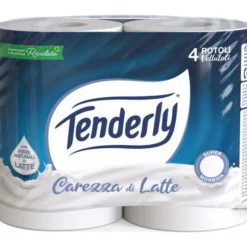 TENDERLY CARTA IGIENICA CAREZZA DI LATTE CON FIBRE NATURALI DI LATTE 4 ROTOLI