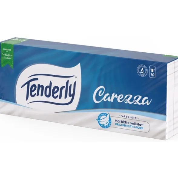 TENDERLY FAZZOLETTI CAREZZA 10 PACCHETTI DA 10 FAZZOLETTI 3 VELI