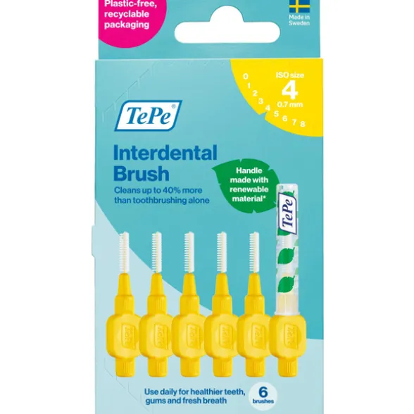 TEPE SCOVOLINO GIALLO ISO SIZE 4 0,7mm BLISTER 6 PEZZI