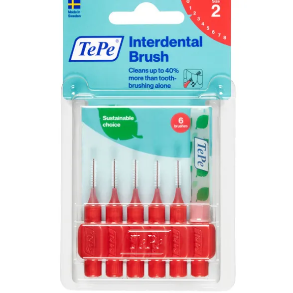 TEPE SCOVOLINO ROSSO ISO SIZE 2 0,5mm BLISTER 6 PEZZI