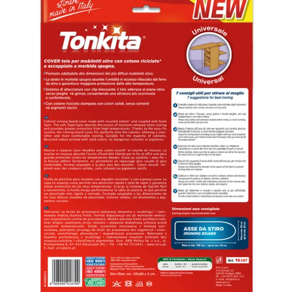 TONKITA COVER TELO MOBILI STIRO UNIVERSALE CM 120x63