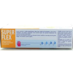 TULIP SUPERFLEX GUANTI IN VINILE BIANCO ELASTICIZZATO MONOUSO SENZA POLVERE 100 PEZZI MISURA 8-8,5