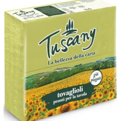 TUSCANY TOVAGLIOLI PURA CELLULOSA KIWI 38x38 2 VELI 50 PEZZI PIEGA 1/8 PUNTA-PUNTA