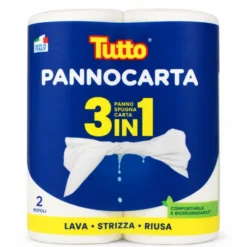 TUTTO CARTA CUCINA ASCIUGATUTTO PANNOCARTA 2 ROTOLI 3in1