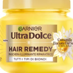 ULTRA DOLCE MASCHERA CAPELLI ILLUMINANTE RIPARATRICE CAMOMILLA E MIELE DI FIORI PER TUTTI I TIPI DI BIONDI VASO 340 ML
