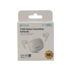 UNICO AURICOLARI BLUETOOTH TWS IN-EAR ANC+ENC 300 MAH (CON CAVO A-C 0,3 M) BIANCO