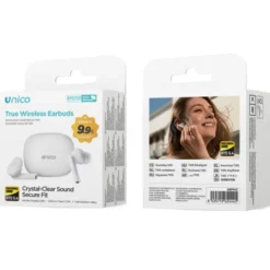 UNICO AURICOLARI BLUETOOTH TWS IN-EAR STELO LUNGO 300 MAH (CON CAVO A-C 0,3 M) BIANCO OPACO
