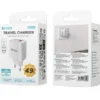 UNICO CARICATORE DA VIAGGIO DOPPIA PORTA USB C+A PD20W+QC18W BIANCO