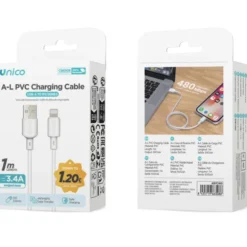 UNICO CAVO DATI A-L 2A 1 M PVC OD3.8 PROMO PACK BIANCO