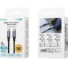 UNICO CAVO DATI RICARICA RAPIDA C-C 3A PD60W 1 M IN LEGA DI ALLUMINIO INTRECCIATO OD3.5 GRIGIO CANNA DI FUCILE