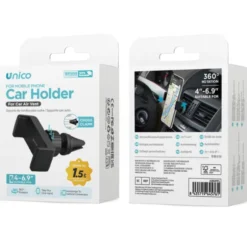 UNICO SUPPORTO DA AUTO PER BOCCHETTA D’ARIA CON CLIP ROTAZIONE 360° NERO