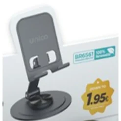 UNICO SUPPORTO DA SCRIVANIA ROTANTE 360° AGGIORNATO IN METALLO NERO CANNA DI FUCILE