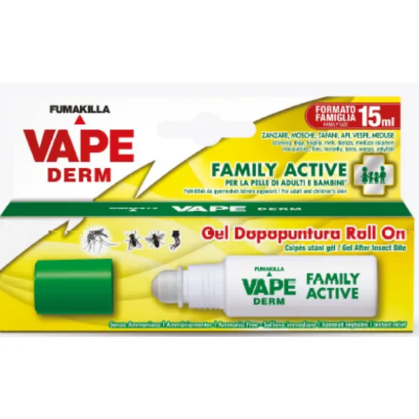VAPE DERM FAMILY ACTIVE GEL DOPOPUNTUTA ROLL ON 15 ML