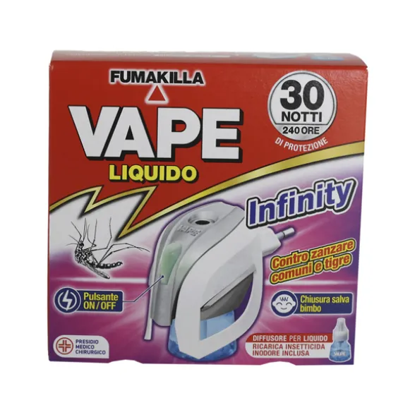 VAPE ELETTROEMANATORE + RICARICA LIQUIDA 30 NOTTI 15 ML INFINITY