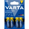 VARTA AA STILO LONGLIFE POWER ALKALINE BLISTER 4 PEZZI