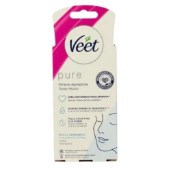 VEET PURE 16 STRISCE DEPILATORIE VISO PELLI SENSIBILI