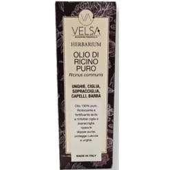 VELSA OLIO DI RICINO PURO 100% RINFORZANTE E FORTIFICANTE UNGHIE, CIGLIA, SOPRACCIGLIA, CAPELLI, BARBA 50 ML
