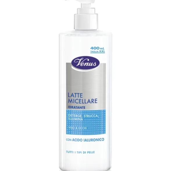 VENUS LATTE MICELLARE IDRATANTE CON ACIDO IALURONICO TUTTI I TIPI DI PELLE 400 ML