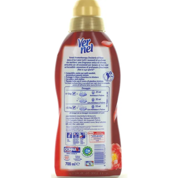 VERNEL AMMORBIDENTE CONCENTRATO AROMATHERAPY NOTE DI ROSA E OLI ESSENZIALI 28 LAVAGGI 700 ML
