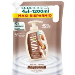 VIDAL SAPONE LIQUIDO ECORICARICA 1200 ML ALMOND & KARITE'