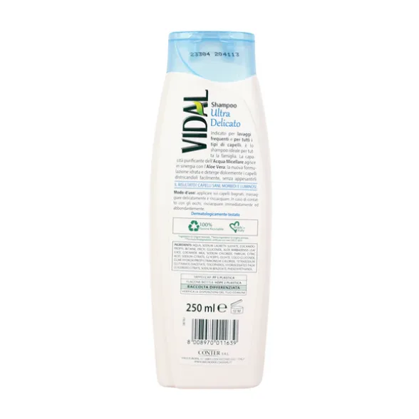 VIDAL SHAMPOO ULTRA DELICATO TUTTI I TIPI DI CAPELLI 250 ML