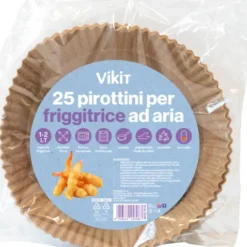 VIKIT 25 PIROTTINI CON DIAMEDTRO 16 CM e 4 CM DI ALTEZZA PER FRIGGITRICE AD ARIA CON CAPACITA' 1-2 LT