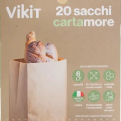 VIKIT 20 SACCHI CARTAMORE COLORE AVANA FORMATO MEDIO 17x10xH35 6 LT