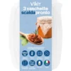 VIKIT 3 VASCHETTE SCALDAPRONTO 4 PORZIONI, FORNO A MICROONDE, FRIGO, FREEZER, ABBATTITORE +120°C -20°C 1000 ML