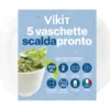 VIKIT 5 VASCHETTE SCALDAPRONTO 1 PORZIONE, FORNO A MICROONDE, FRIGO, FREEZER, ABBATTITORE +120°C -20°C 250 ML