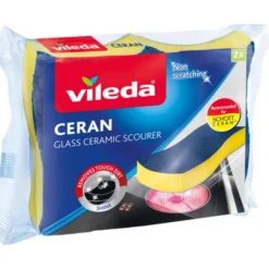 VILEDA CERAN SPUGNA GLASS CERAMIC SCOURER 2 PEZZI