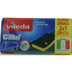 VILEDA GLITZI SPUGNA+ABRASIVO VERDE 2+1 PZ.